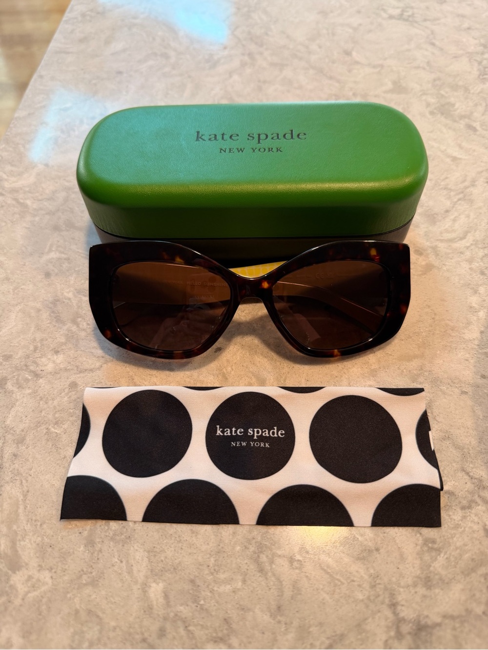 kate spade Oversized Tortoise Shell Sunglasses with Brown Lenses